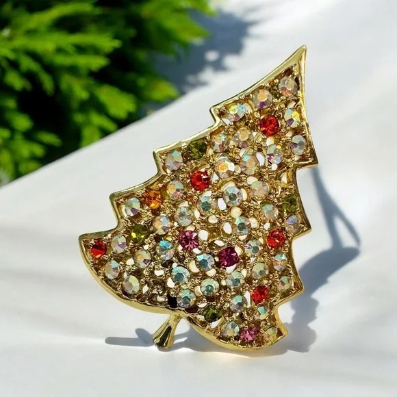 Vintage Kramer Christmas Tree Pin Brooch - Picture 4 of 10